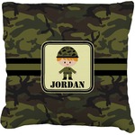 Green Camo Faux-Linen Throw Pillow 26" (Personalized)