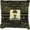 Green Camo Faux-Linen Throw Pillow 26" (Personalized)