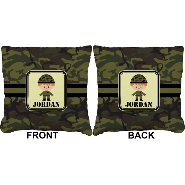 Green Camo Burlap Pillow Approval