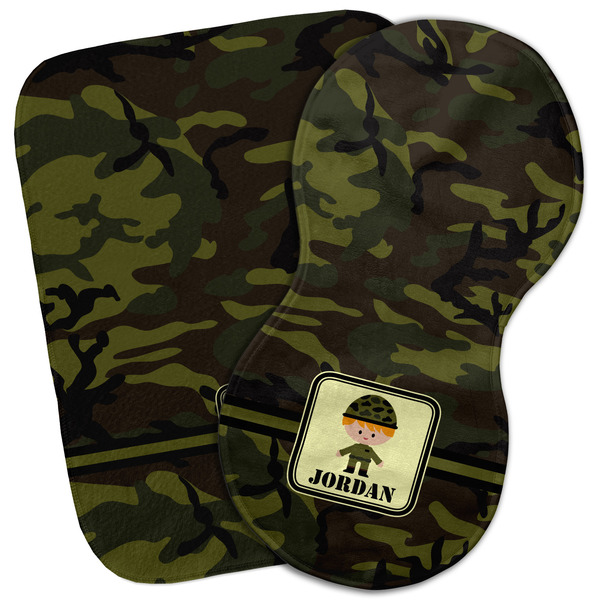 Custom Green Camo Burp Cloth (Personalized)