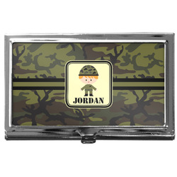 Green Camo Business Card Case