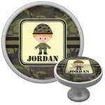 Green Camo Cabinet Knob (Silver) (Personalized)