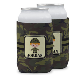 Green Camo Can Cooler (12 oz) w/ Name or Text
