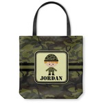 Green Camo Canvas Tote Bag - Large - 18"x18" (Personalized)