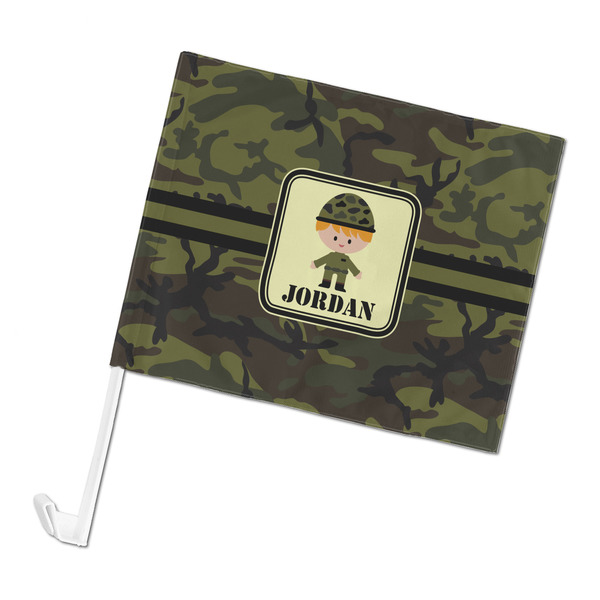 Custom Green Camo Car Flag (Personalized)