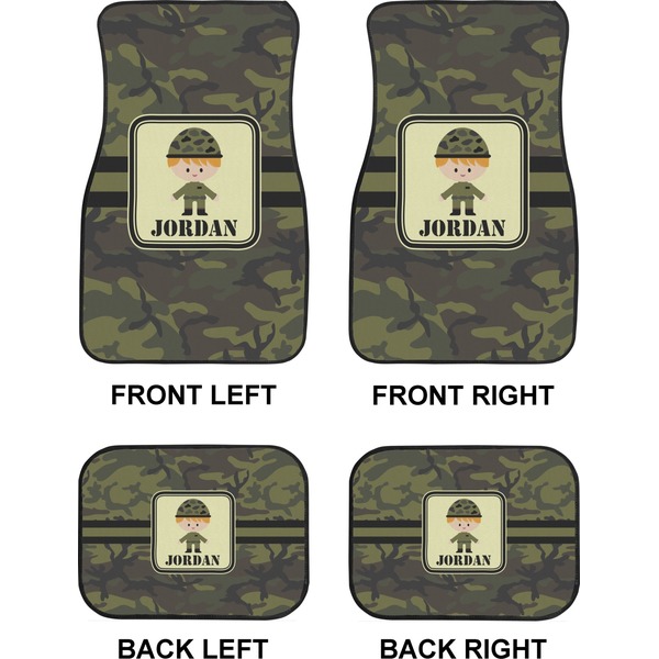 Green Camo Car Floor Mats Set (2F + 2B)