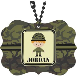 Green Camo Rear View Mirror Charm (Personalized)