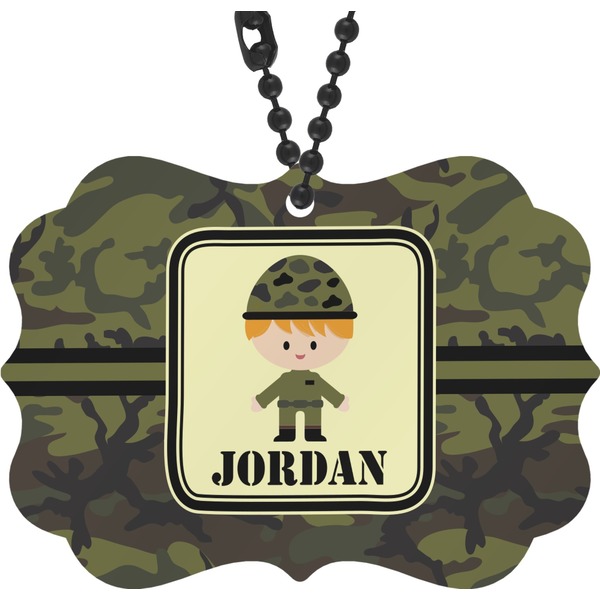 Custom Green Camo Rear View Mirror Decor (Personalized)