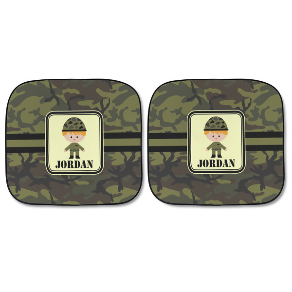 Green Camo Car Sun Shades - FRONT