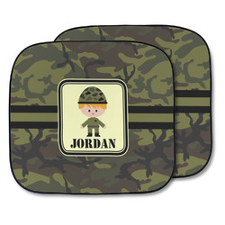 Green Camo Car Sun Shade - Two Piece (Personalized)