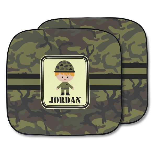Custom Green Camo Car Sun Shade - Two Piece (Personalized)