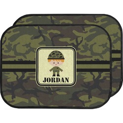 Green Camo Car Floor Mats (Back Seat) (Personalized)