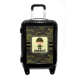 Green Camo Carry On Hard Shell Suitcase (Personalized)