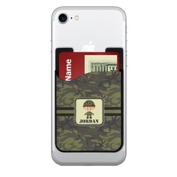 Green Camo 2-in-1 Cell Phone Credit Card Holder & Screen Cleaner (Personalized)