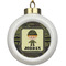 Green Camo Ceramic Ball Ornament (Personalized)