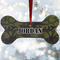 Green Camo Ceramic Dog Ornament w/ Name or Text