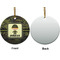Green Camo Ceramic Flat Ornament - Circle Front & Back (APPROVAL)