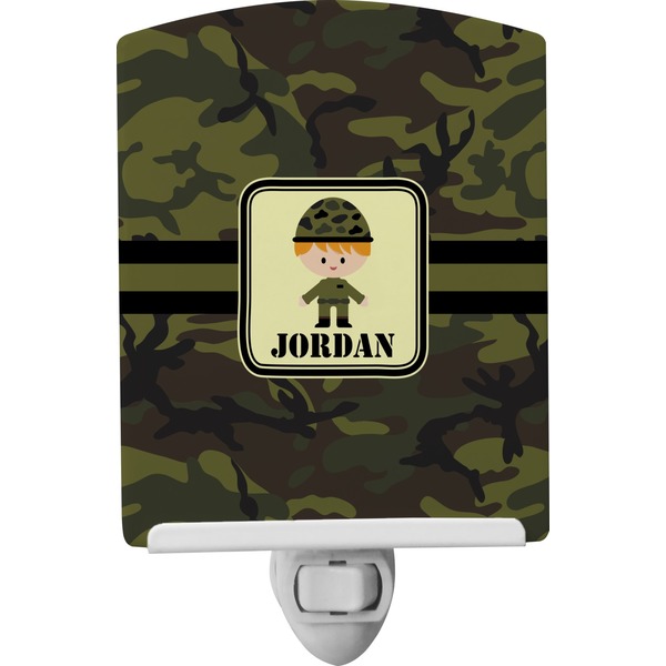 Custom Green Camo Ceramic Night Light (Personalized)