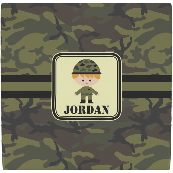 Custom Green Camo Ceramic Tile Hot Pad (Personalized)