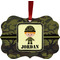 Green Camo Metal Frame Ornament - Double Sided w/ Name or Text