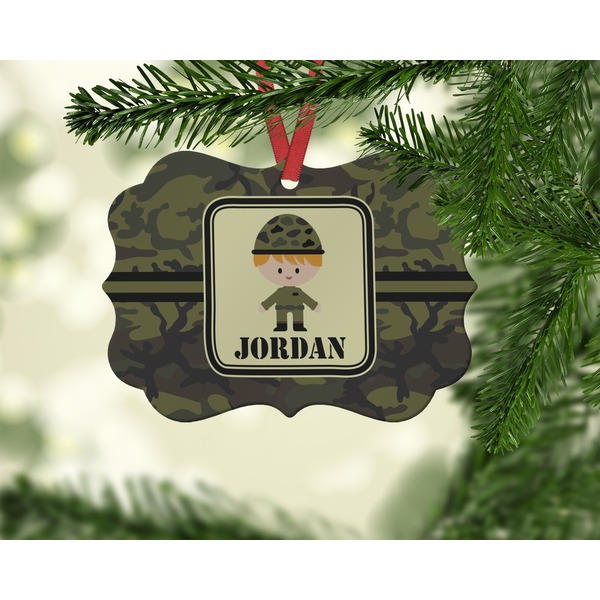 Green Camo Christmas Ornament (On Tree)