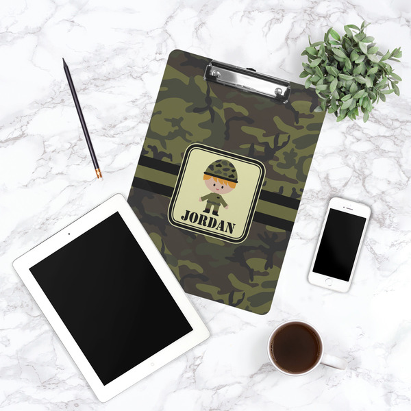Green Camo Clipboard - Lifestyle Photo