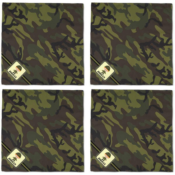 Green Camo Cloth Napkins - Personalized Dinner (APPROVAL) Set of 4