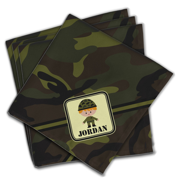 Green Camo Cloth Napkins - Personalized Dinner (PARENT MAIN Set of 4)