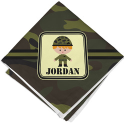 Green Camo Cloth Napkin w/ Name or Text