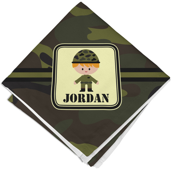 Custom Green Camo Cloth Napkin w/ Name or Text