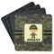 Green Camo Square Rubber Backed Coasters - Set of 4 (Personalized)