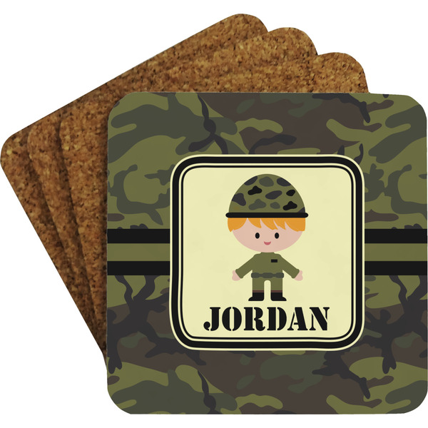 Green Camo Coaster Set (Personalized)