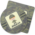 Green Camo Rubber Backed Coaster (Personalized)