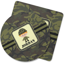Green Camo Rubber Backed Coaster (Personalized)