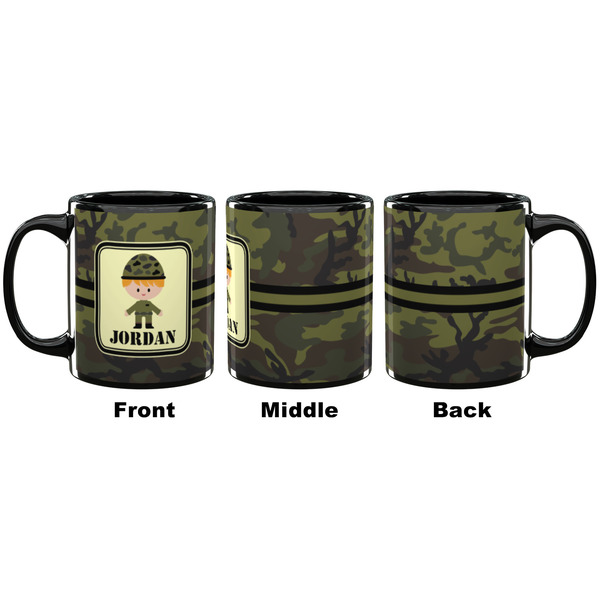 Green Camo Coffee Mug - 11 oz - Black APPROVAL