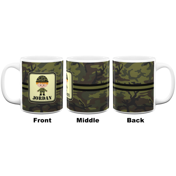 Green Camo Coffee Mug - 11 oz - White APPROVAL
