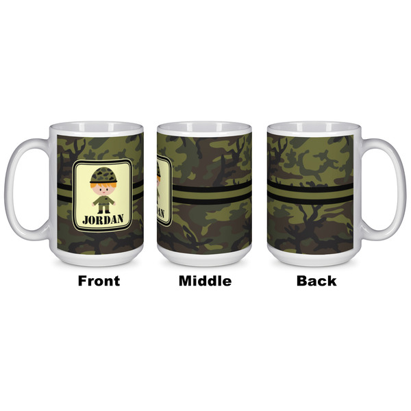 Green Camo Coffee Mug - 15 oz - White APPROVAL