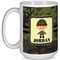 Green Camo 15 Oz Coffee Mug - White (Personalized)