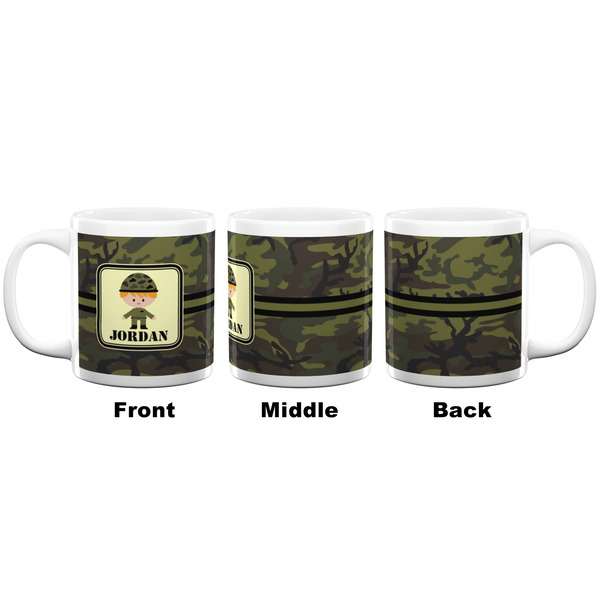 Green Camo Coffee Mug - 20 oz - White APPROVAL