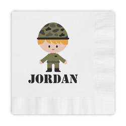 Green Camo Embossed Decorative Napkins (Personalized)