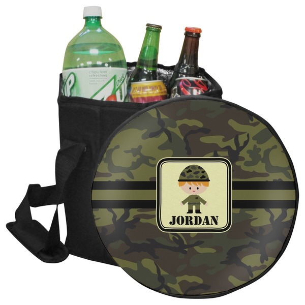 Custom Green Camo Collapsible Cooler & Seat (Personalized)