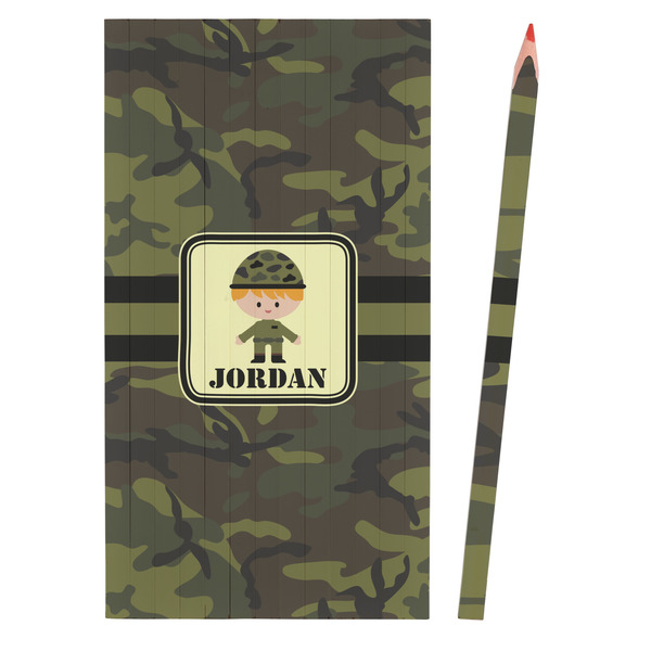 Green Camo Colored Pencils - Front View
