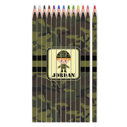 Green Camo Colored Pencils (Personalized)