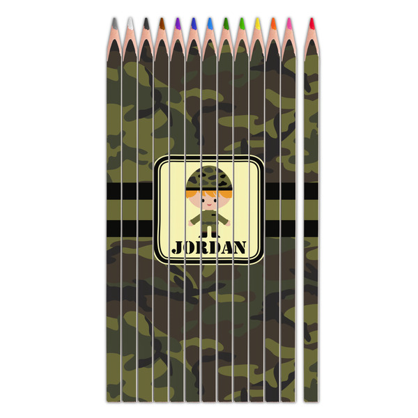 Custom Green Camo Colored Pencils (Personalized)