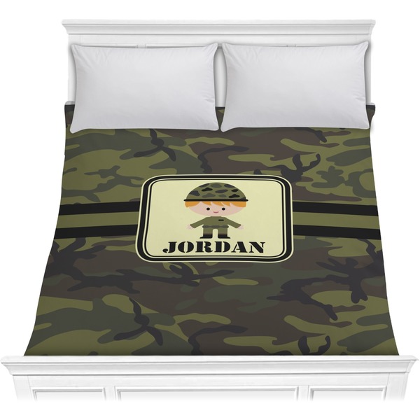 Custom Green Camo Comforter - Full / Queen (Personalized)