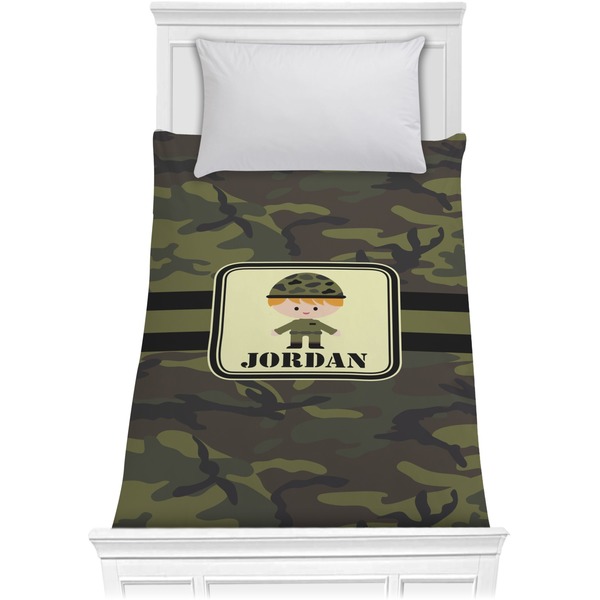 Custom Green Camo Comforter - Twin (Personalized)