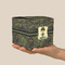 Green Camo Cube Favor Gift Box - On Hand - Scale View