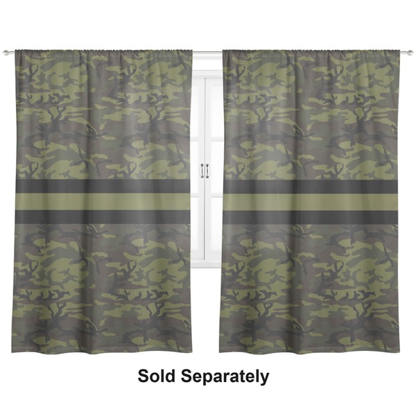 Custom Green Camo Curtain Panel - Custom Size