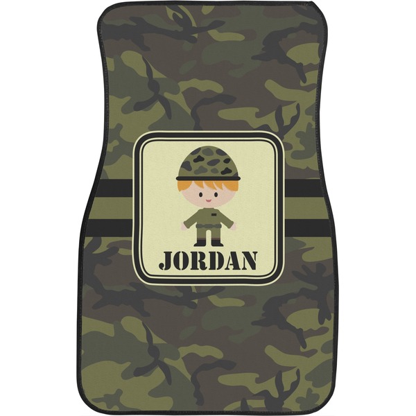 Green Camo Custom Car Floor Mats (Front Seat)