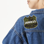 Green Camo Twill Iron On Patch - Custom Shape (Personalized)